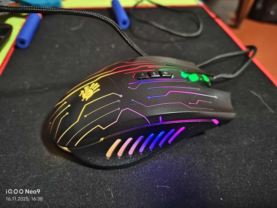 Мышь игровая A4-Tech Bloody Q81, черная, с подсветкой Curve, USB