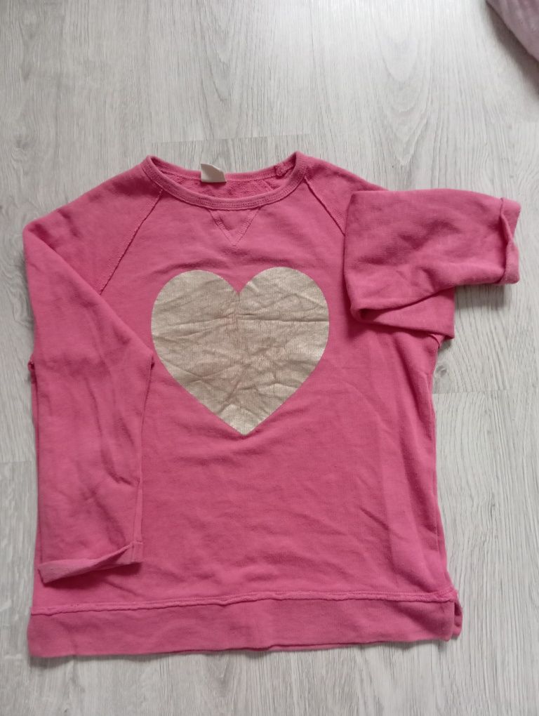Bluza różową z sercem 140 cm