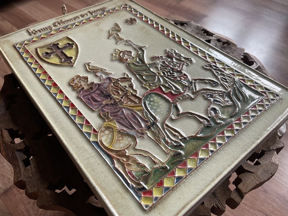 Płyta ścienna Karlsruher z majoliki ceramiczna König Konrad der Junge