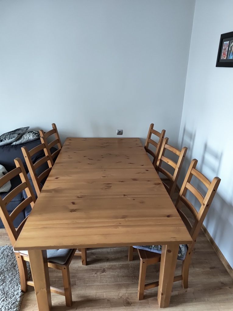 Stol rozkladany z 6 krzesłami ikea