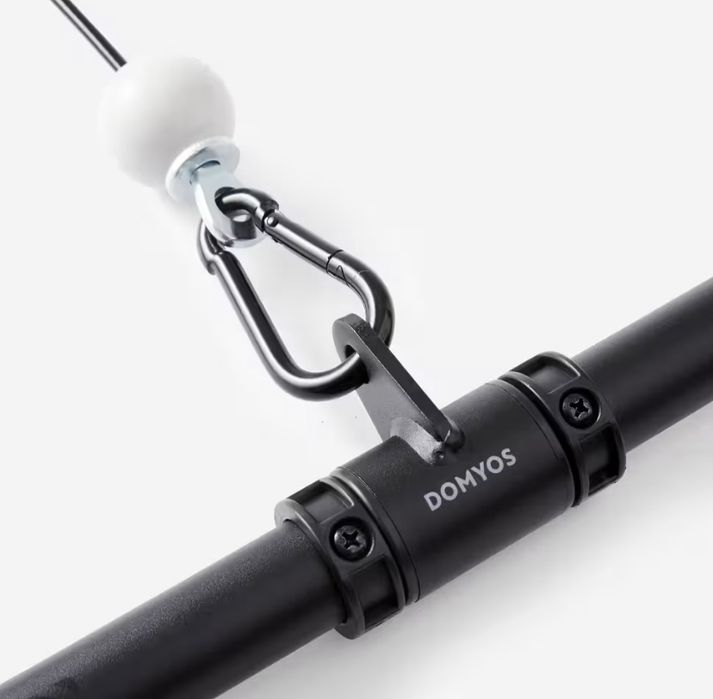 Polia de musculação com barra e suporte