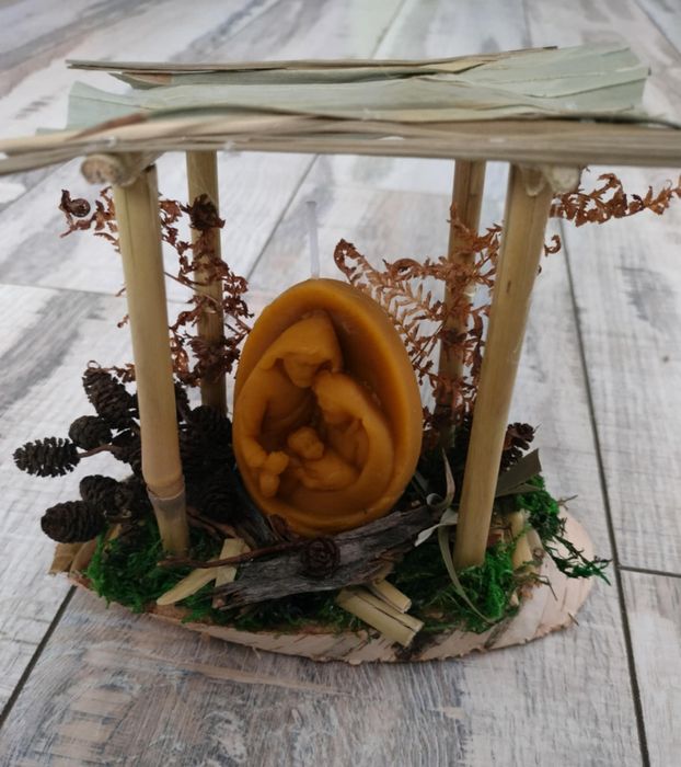 Ozdobny świąteczne, świeczki z wosku pszczelego, zestaw upominkowy