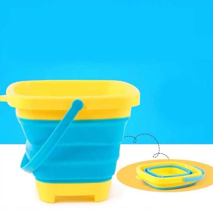 Zabawka do piasku #258 – silikonowy zestaw ze składanym wiaderkiem