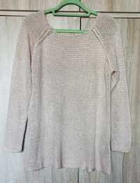 Gina Tricot pudrowy sweter ciekawy splot M/L