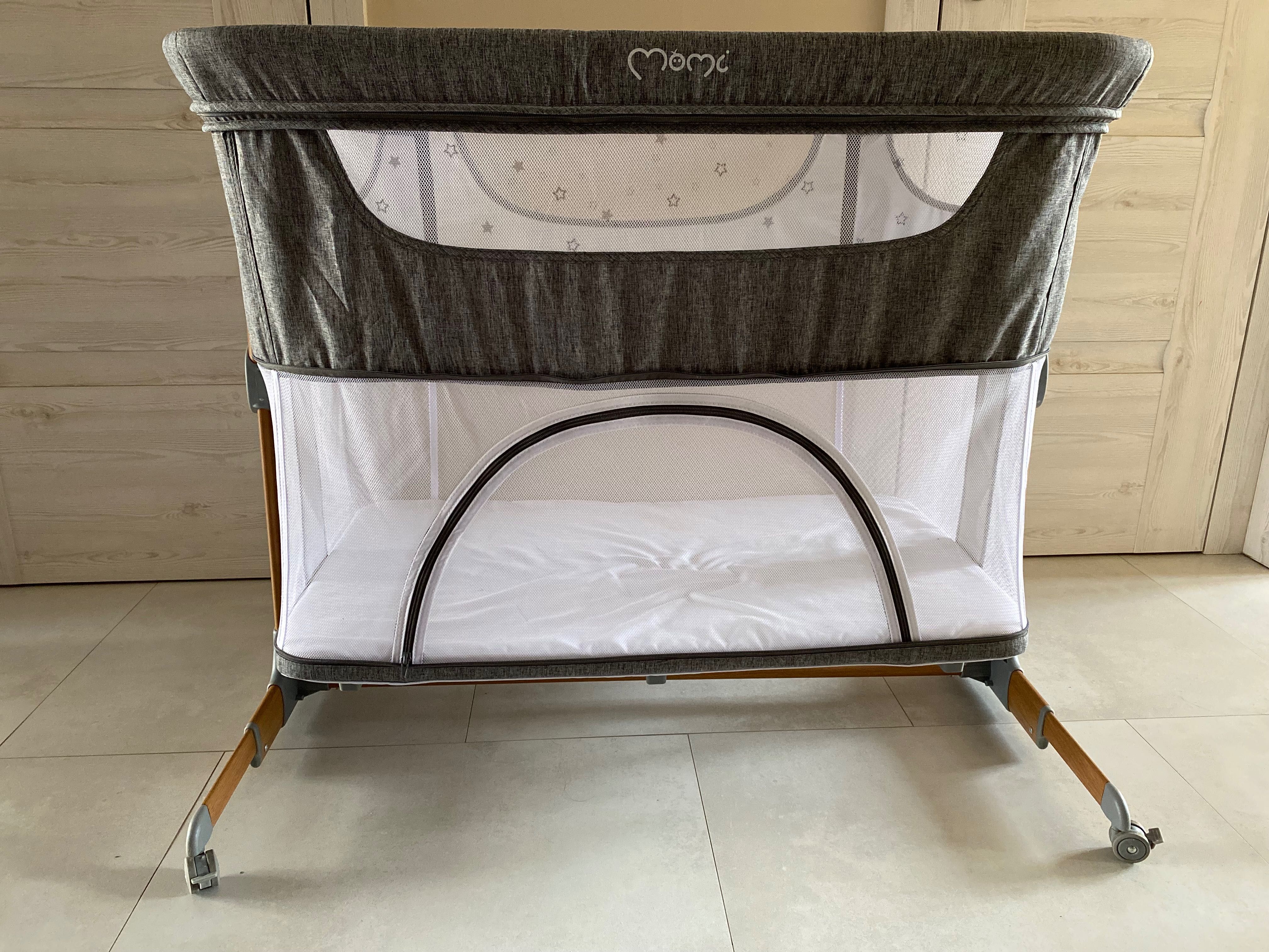 MoMi, Smart Bed, łóżeczko dostawne, 4w1, szare