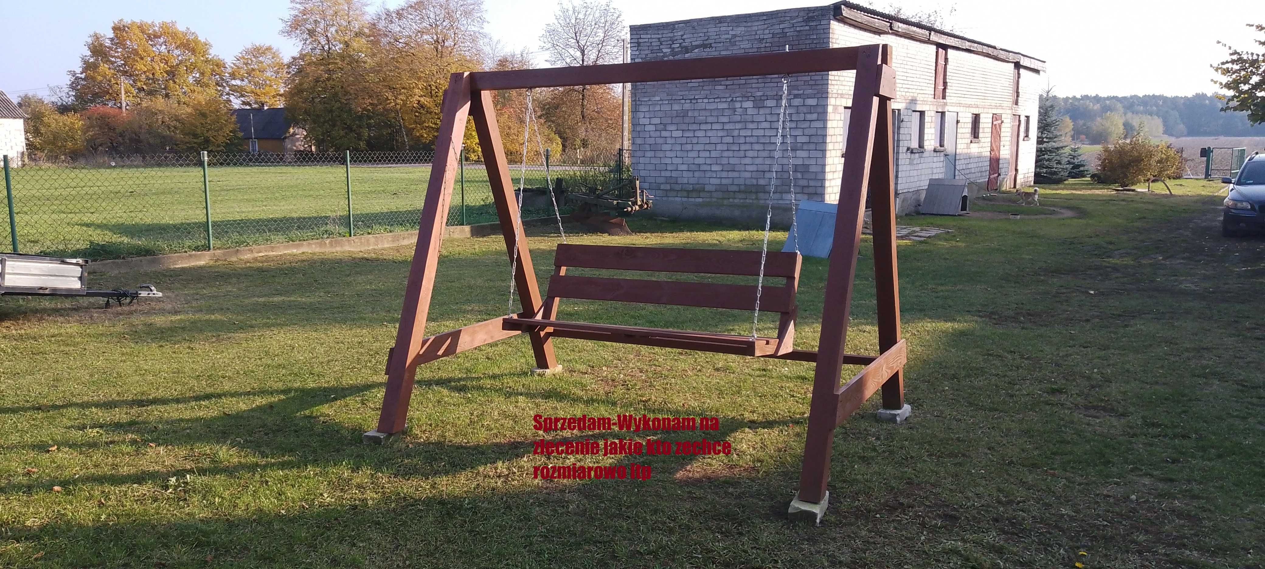 Huśtawka Ogrodowa z kantówki i Inne wyroby z drewna.