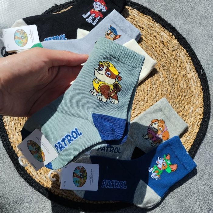 Ніжні тонкі дитячі шкарпетки зі щенячим патрулем, оплата як зручно
