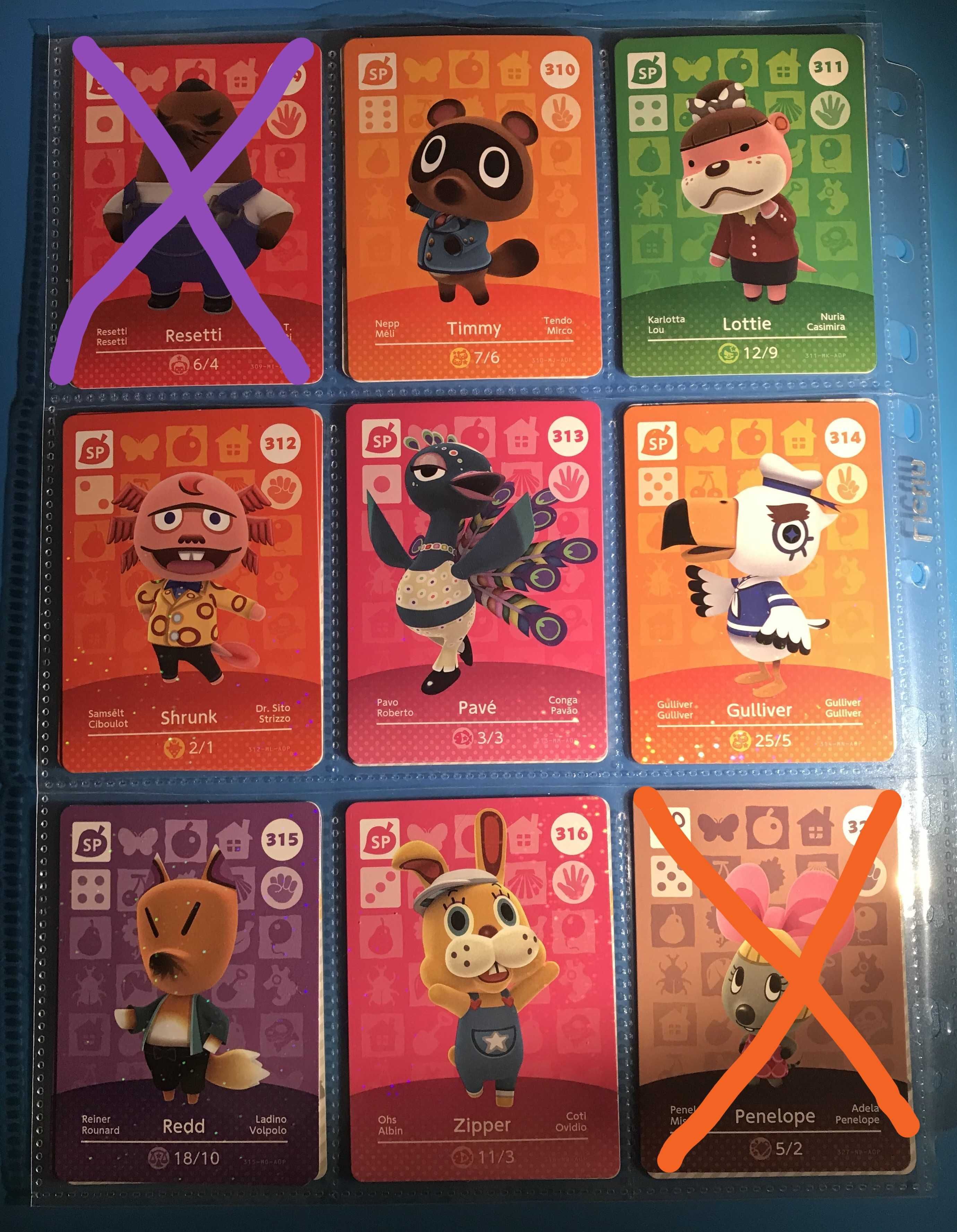 Animal Crossing Cartas Amiibo (Serie 1-4 + WA) Venda ou Troca