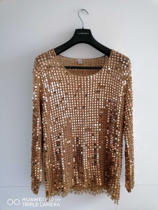 Bluzka wieczorowa -złote dżety