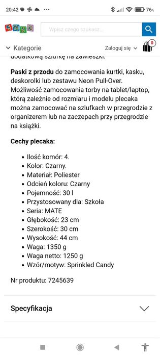 Plecak Coocazoo szkolny 4 komorowy