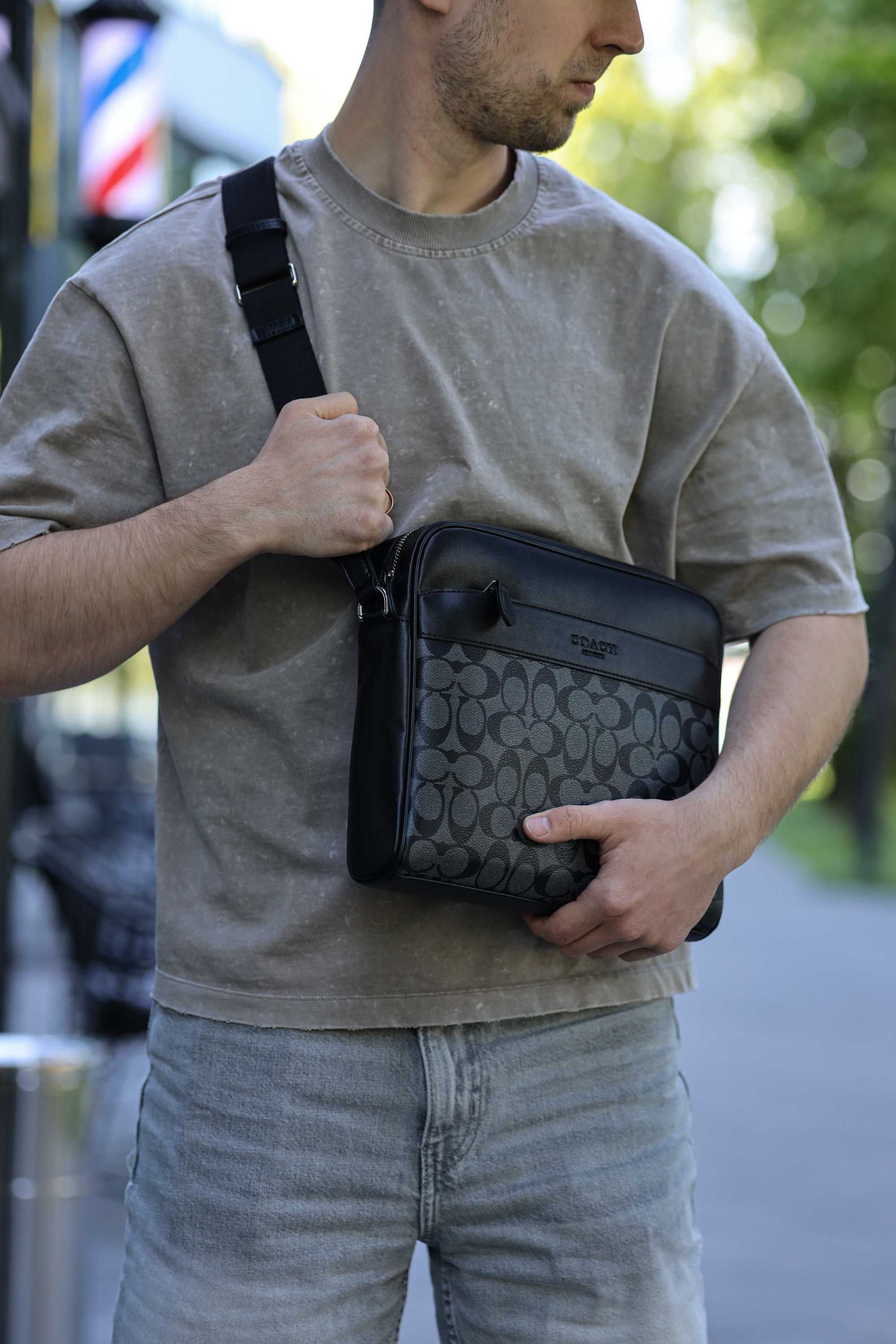 Чоловіча сумка Coach мужская сумка через плечо мессенджер барсетка