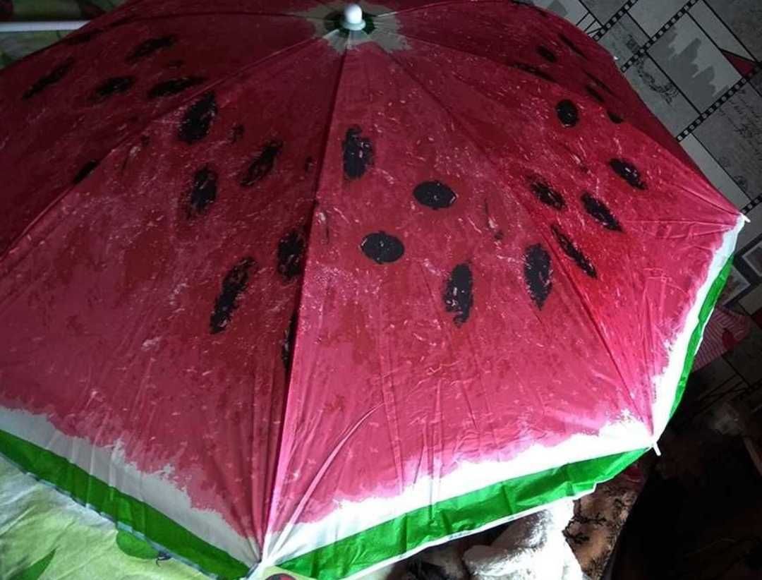 Пляжний зонт парасоля з нахилом арбуз кавун 170 см парасолька пляжна