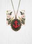 wisiorek KOTWICA kamea vintage retro boho NB93