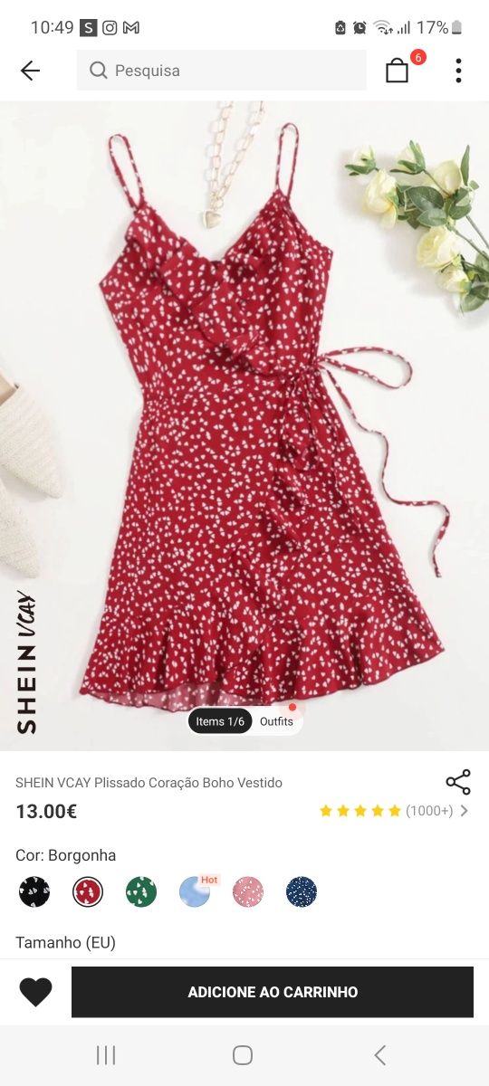 Vestido verão vermelho