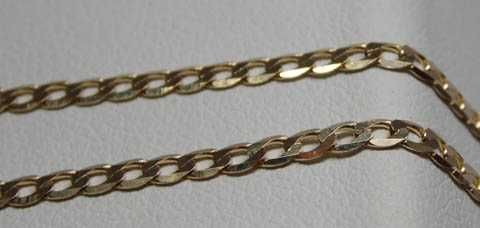 Złoty łańcuszek pancerka 45 cm. 2 mm.