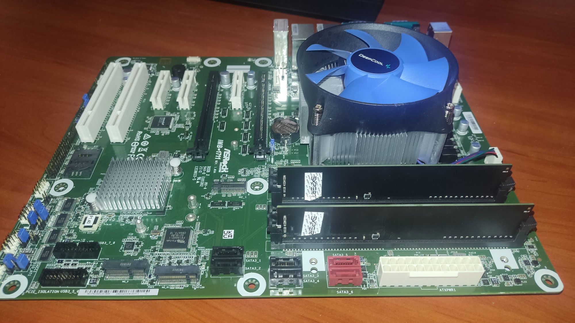 Комплект МП(серверна)+ЦП(g6400)+DDR4 2*4.