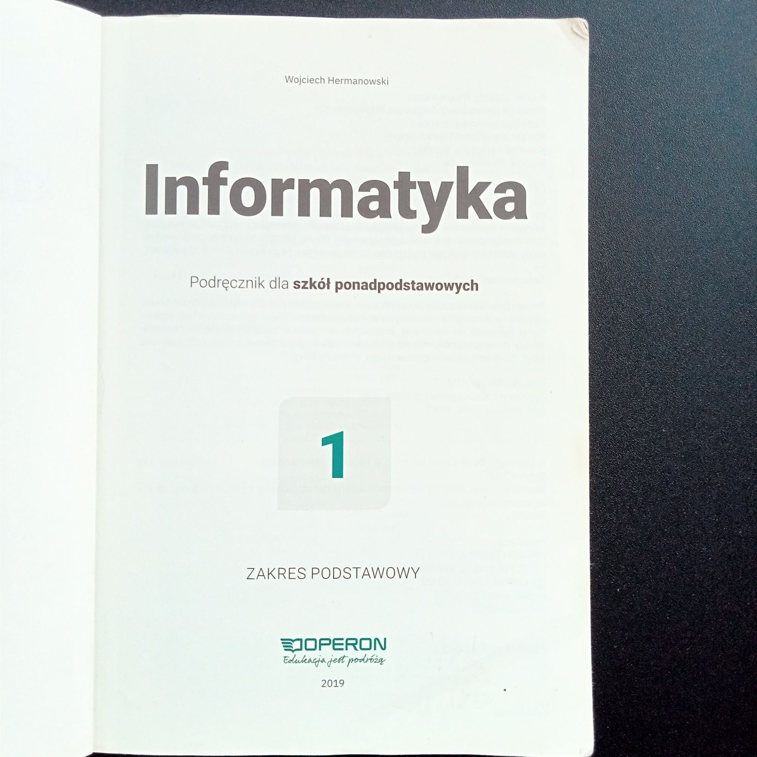 Informatyka Zakres podstawowy Linia I Operon Technikum Weterynaryjne