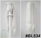 Długa platynowa biała długa peruka bez grzywki cosplay wig długi 100cm