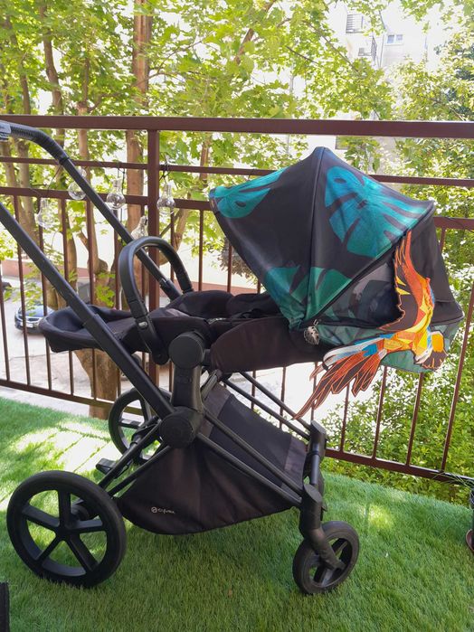 CYBEX PRIAM 1.0 Gondola Midnight Blue i spacerówka Birds Of Paradise