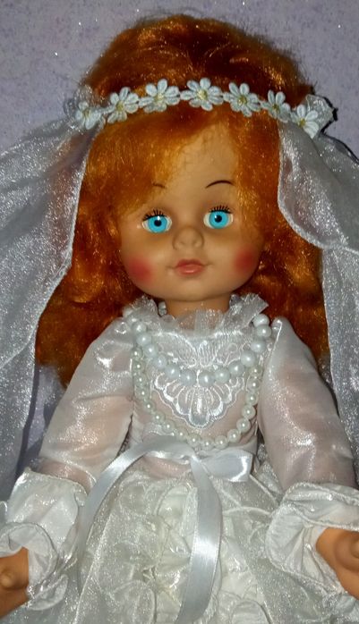 Кукла СССР.Невеста ..В свадебном платье. 60 см.