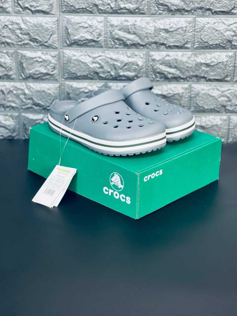 Crocs Gray мужские к отпуску Летние тапочки New! Шльопанці Крокс Топ!