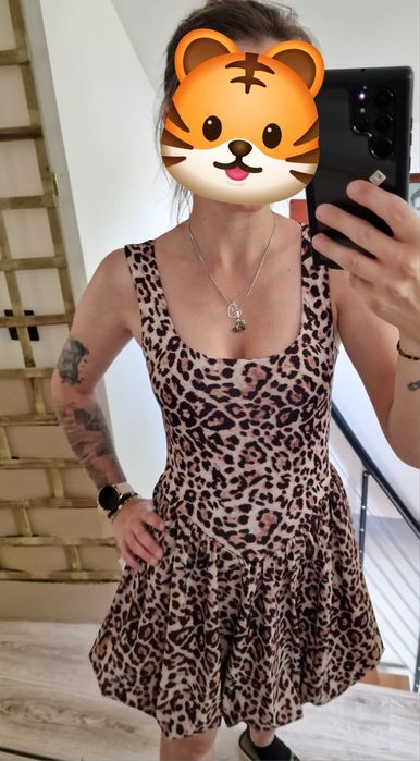 Sukienka bombka panterka