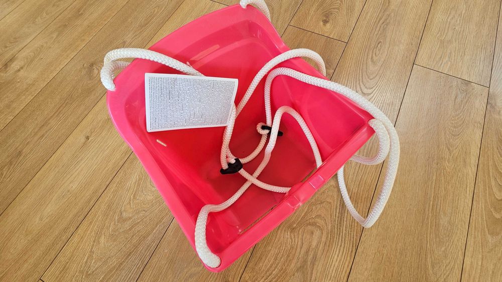 Huśtawka kubełkowa BEZPIECZNA RÓŻOWA - NOWA