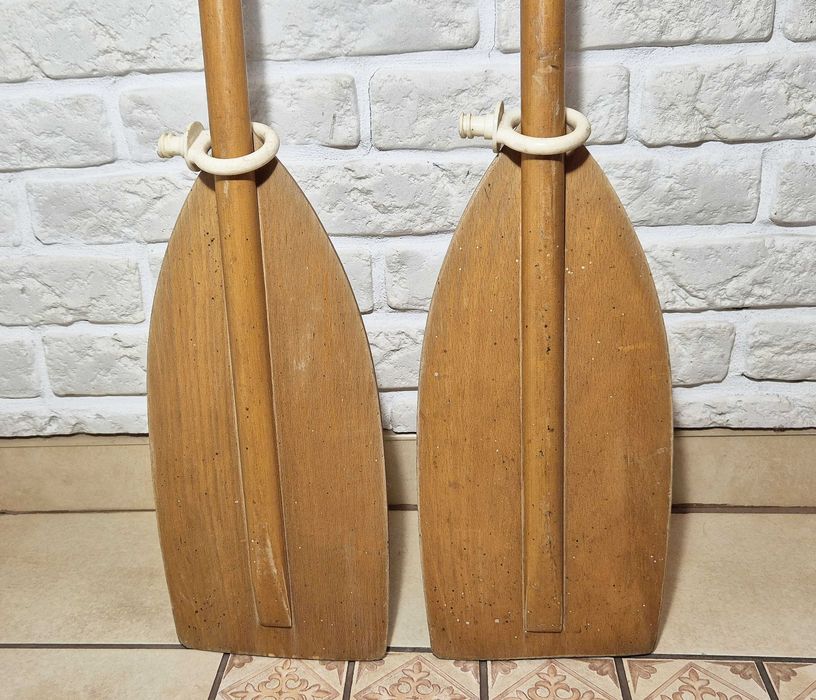 Wiosło wiosła z dulkami pagaj pagaje drewniane kajak łódka vintage