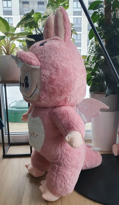 Labubu nowa przytulanka maskotka GIGANT XXXL 110 cm skrzydła ogon