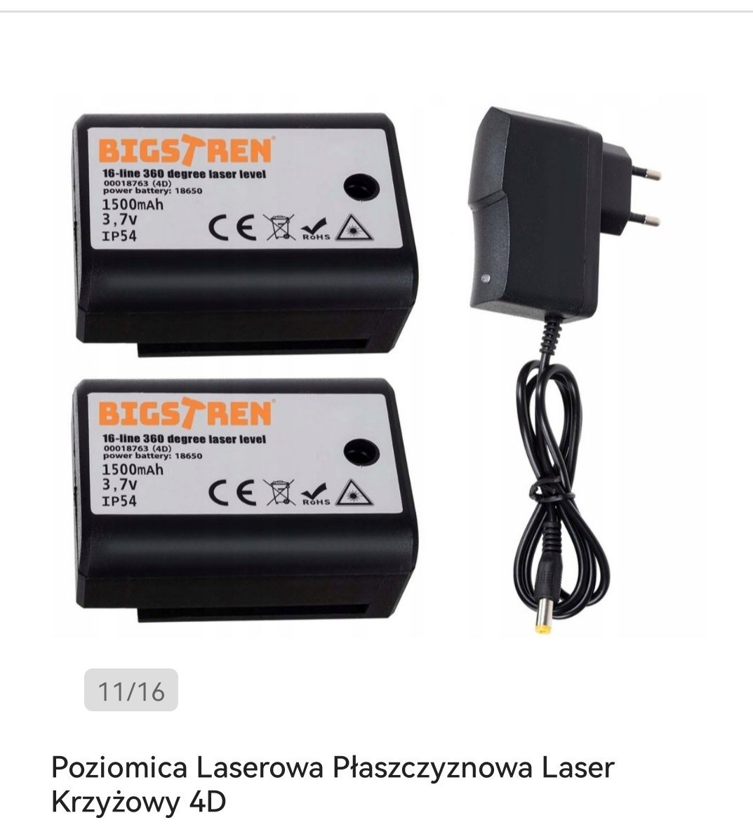 Poziomica laserowa płaszczyznowa NOWA laser krzyżowy 4D Bigstren