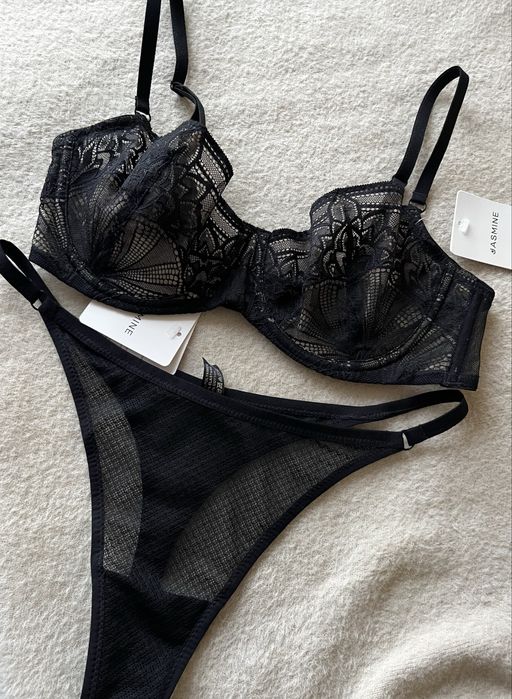 Чорний прозорий комплект білизни Jasmine 80B , M новий