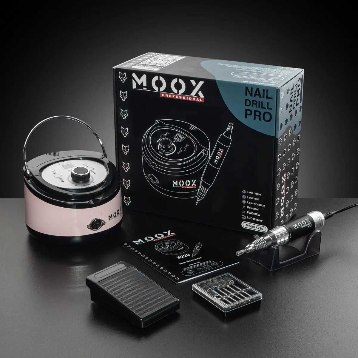 Фрезер для манікюру і педикюру MOOX X220 50 000 об / хв 70W Рожевий