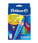 Kredki Silverino trójkątne grube 12 kolorów PELIKAN pudełko,
