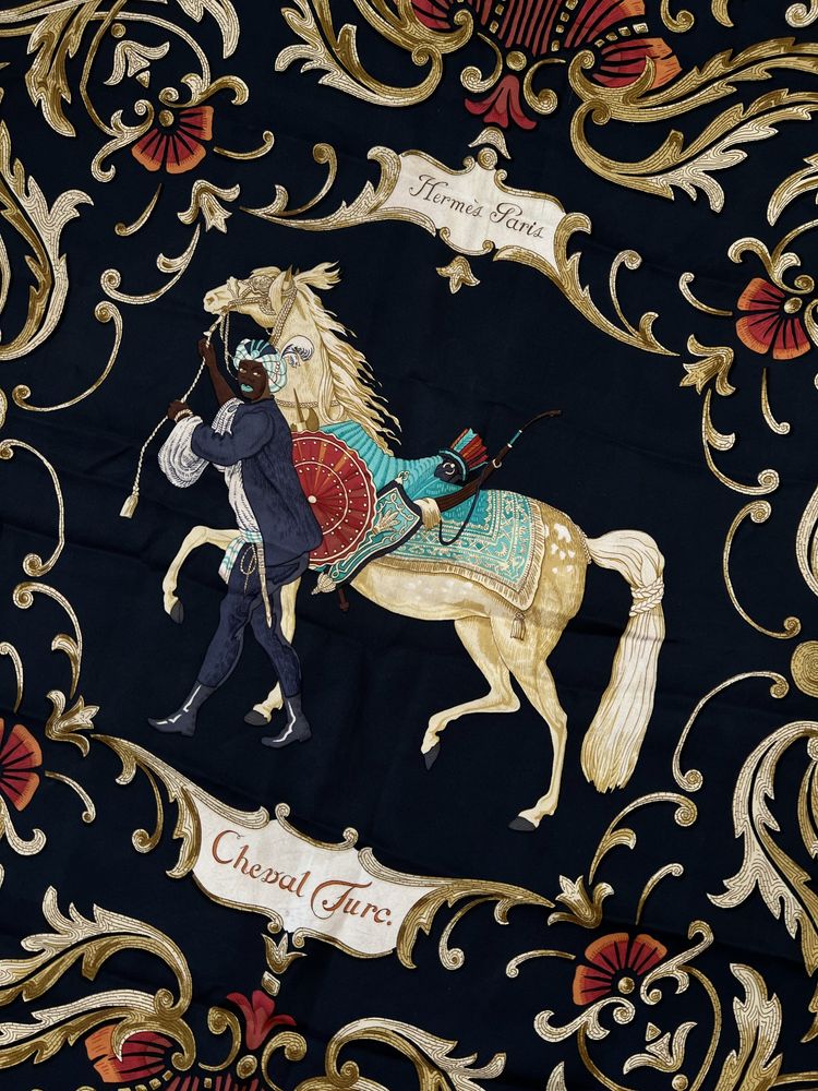 Hermes paris cheval turc silk scarf вінтажний шовковий платок хустка