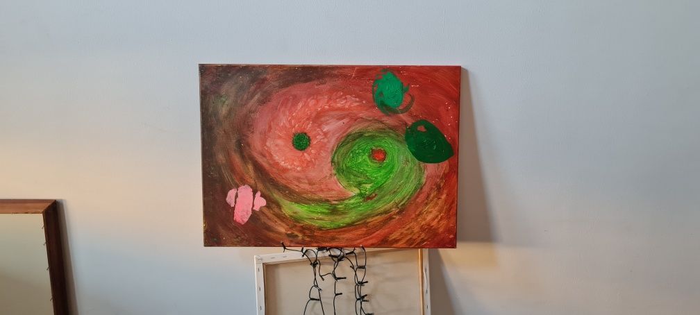 Obraz abstrakcja "Narodziny Yin Yang", akryl, akt