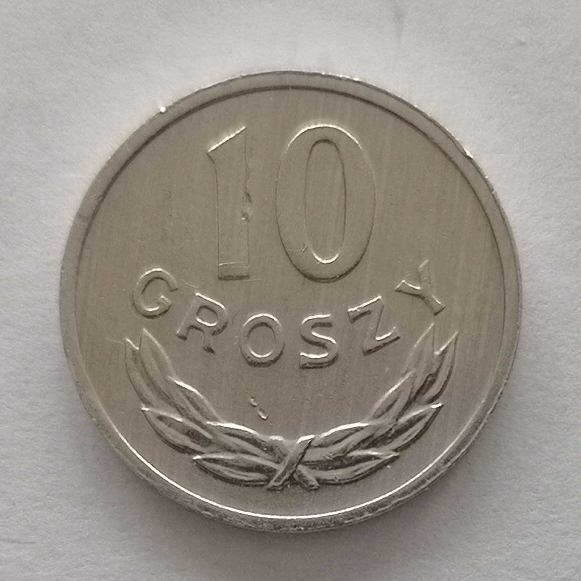 Moneta PRL 10 groszy 1980r.Al. Stan monety widoczny na zdjęciach.