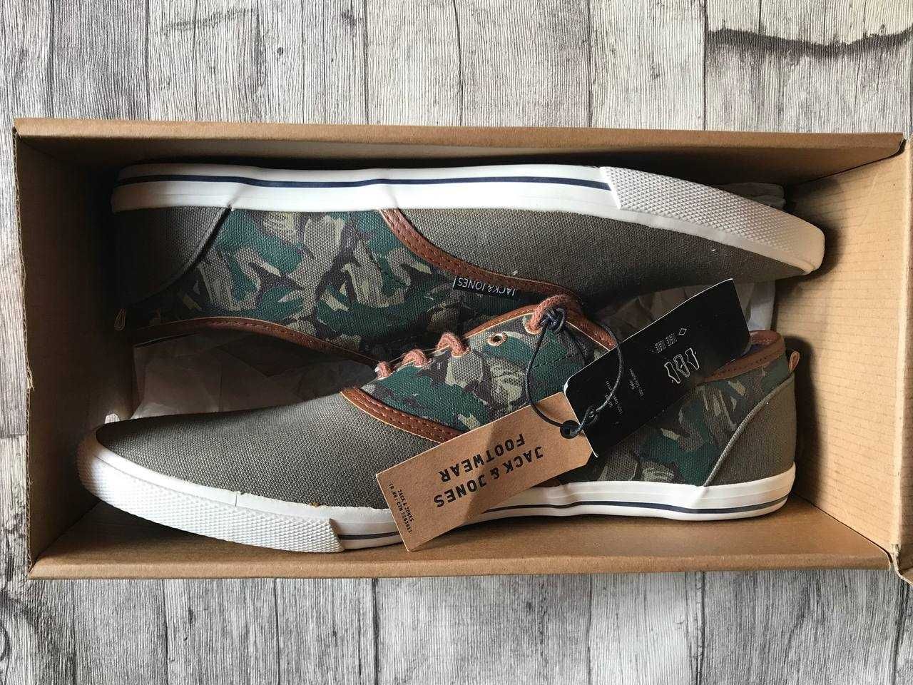 44р (28см) новые кеды цвета хаки jack & jones