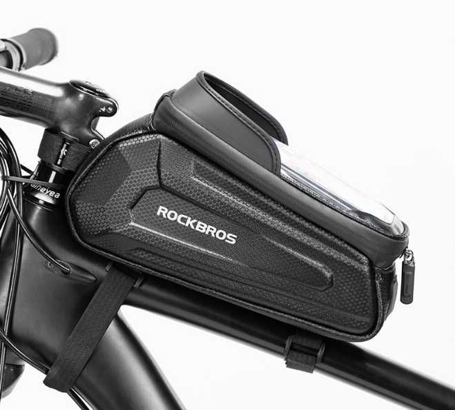 Велосумка на раму ROCKBROS B68 (черный карбон) 1.7л вело сумка