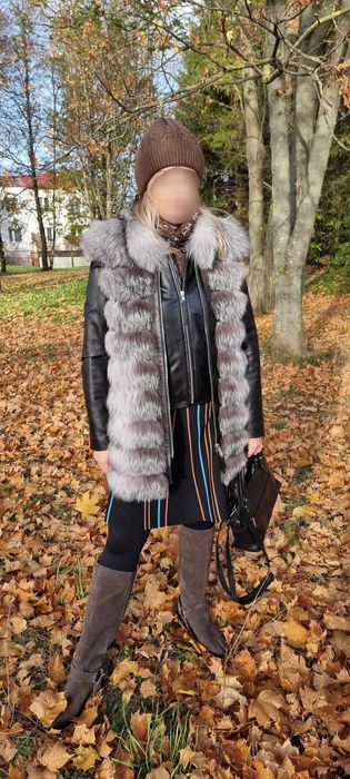 Kamizelka z lisa srebrna