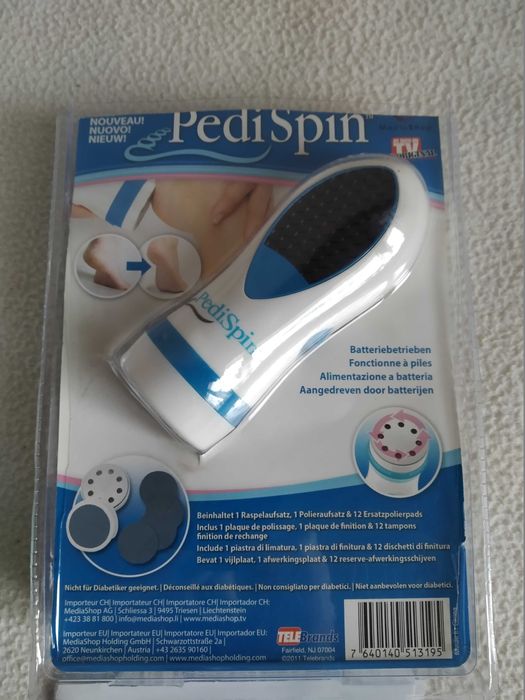 Elektryczna tarka do stóp Pedi Spin. Uwagi w opisie.