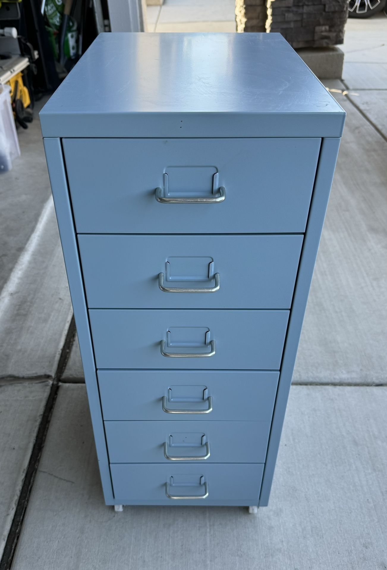 Bloco de gavetas metal azul claro HELMER IKEA