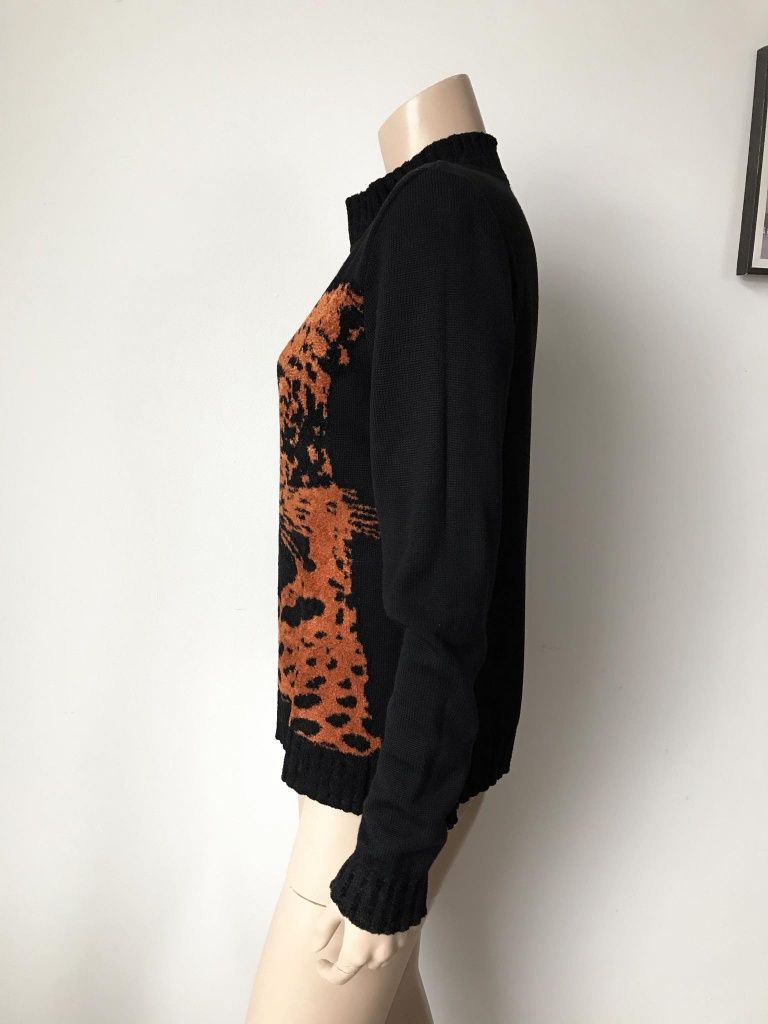 Carlo Colucci vintage sweter z leopardem panterą damski M
60%wełny
roz