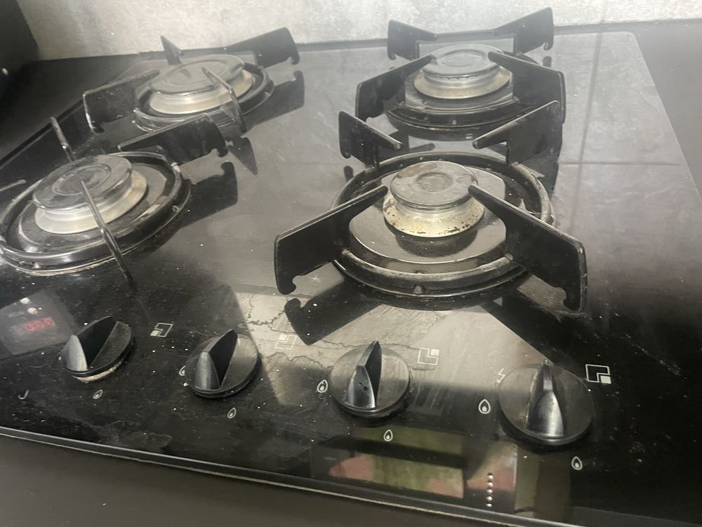 Plyta gazowa uszkodzona na części mastercook czarna na szkle