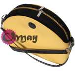 Czarny organizer do OBAG MOON LIGHT ekozamsz musztarda 2kieszenie OMAY
