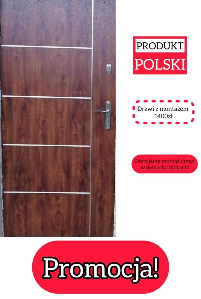 Drzwi zewnętrzne z montażem do bloku