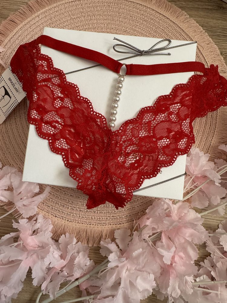 Tezenis m/38 nowe (z metką) piękne majtki brazyliany z perłami