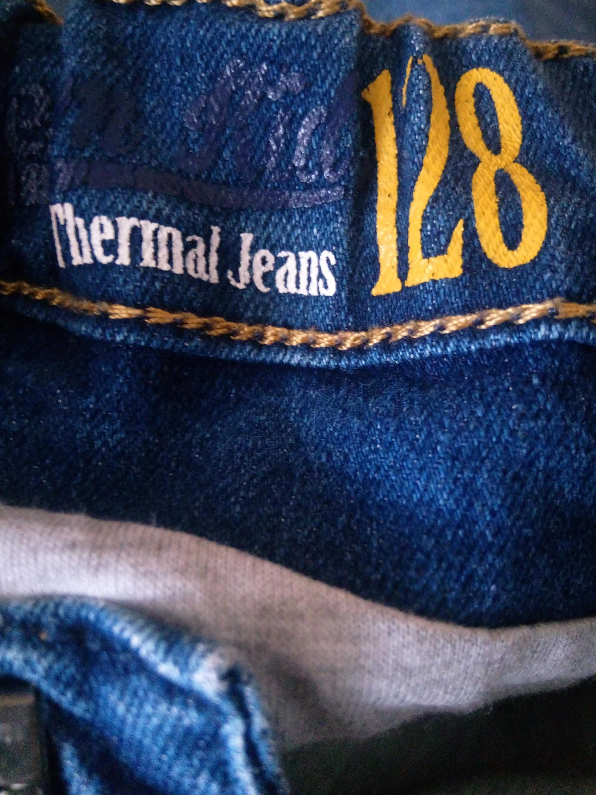 Spodnie 128 termiczne ocieplane termal jeans