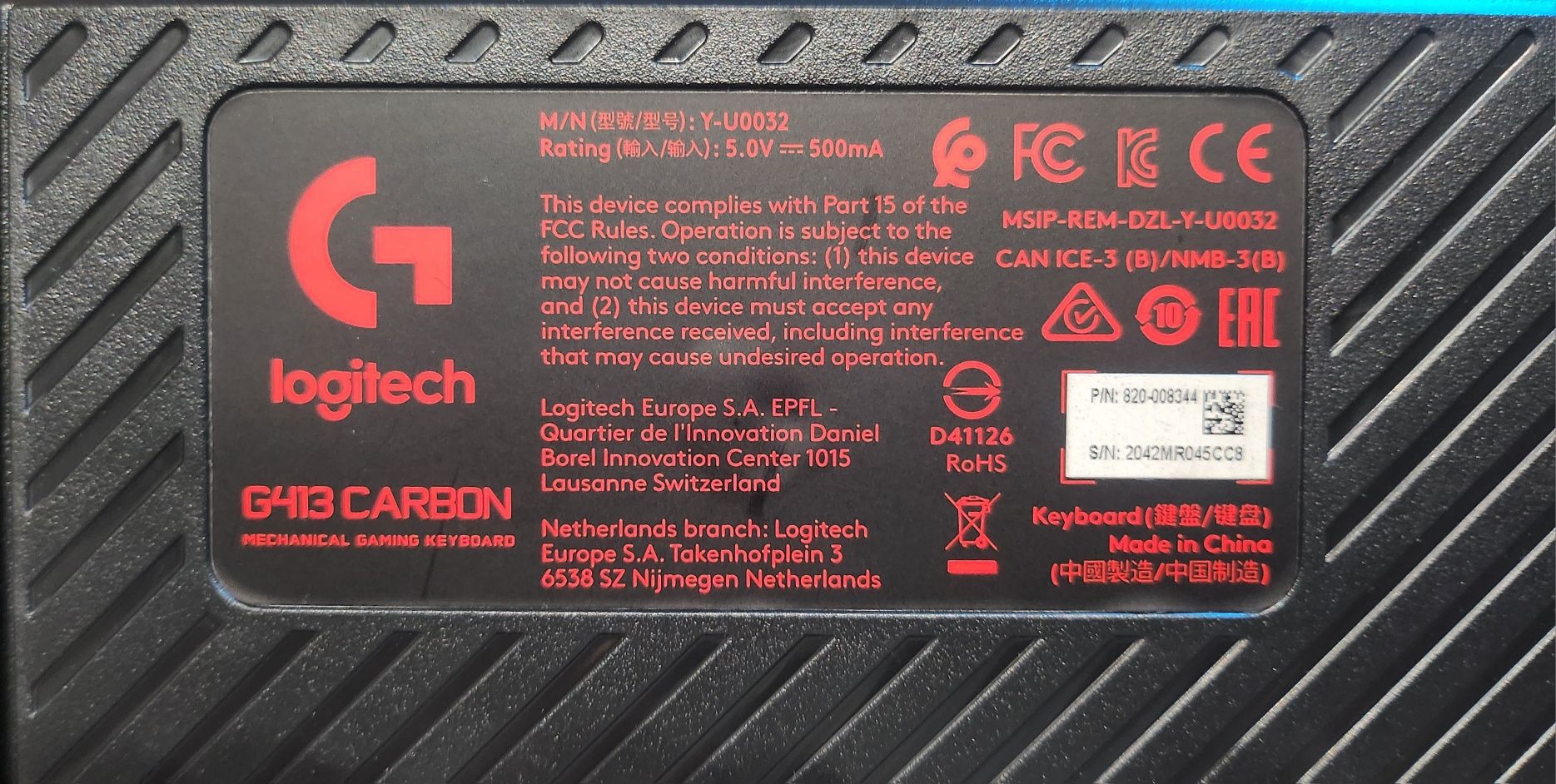 Klawiatura mechaniczna Logitech G413 Carbon