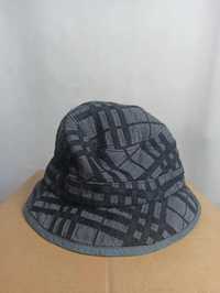 Vintage Burberry Blue Label plaid gray bucket hat kapelusz czapka