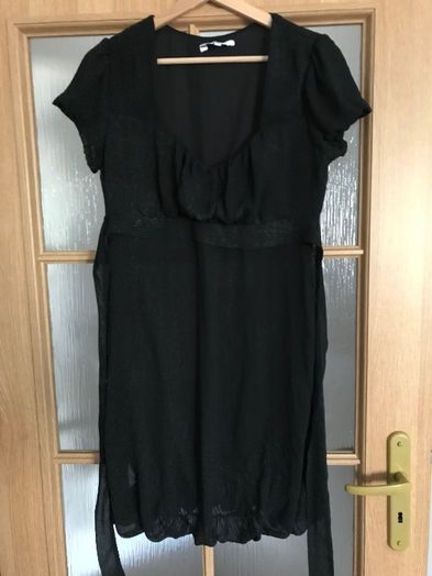 Czarna sukienka wiązana na krótki rękaw New look L 40